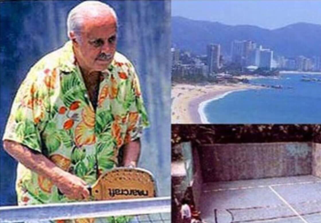 Enrique Corcuera, zakladateľ padelu, so svojím prvým kurtom v Acapulcu v Mexiku.
